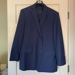 44R Vittale Fratellio Super 150s Wool & Silk Solid Blue Mens Suit